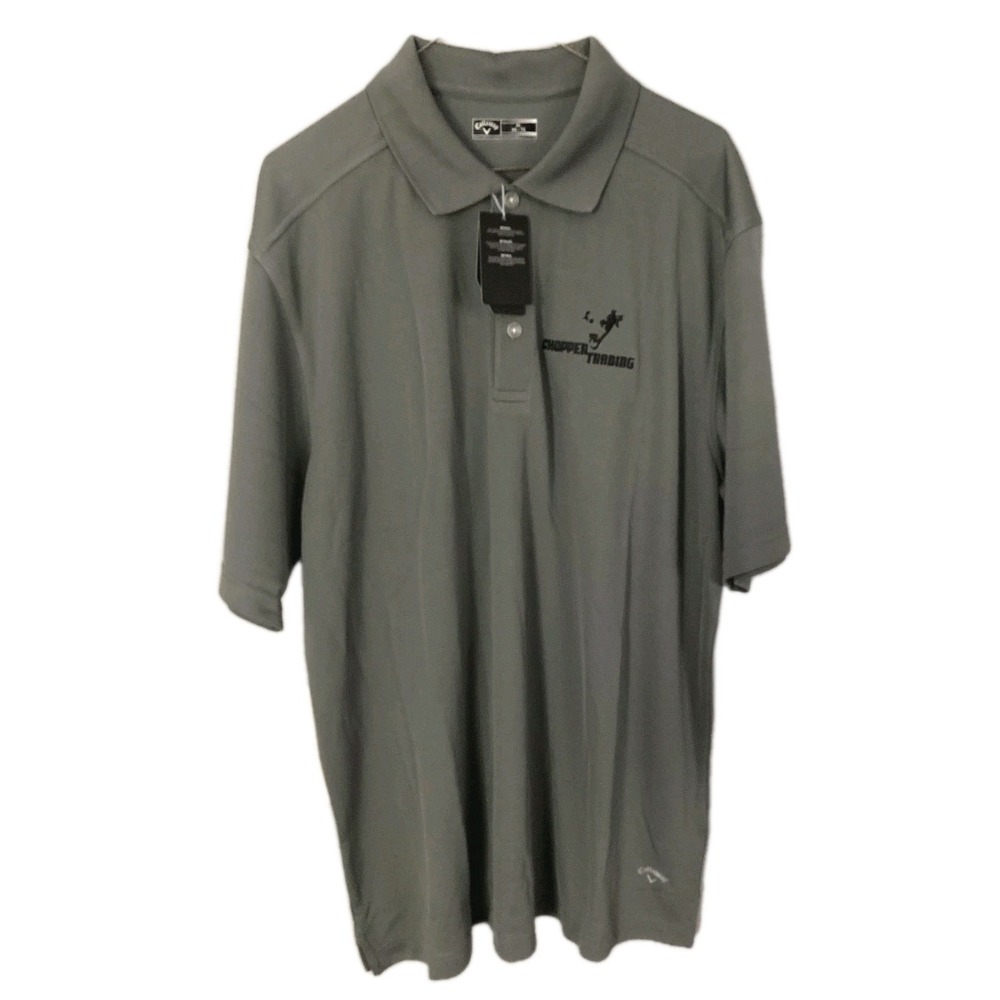 Callaway Polo Golf Shirt Mens XL Performance Gray Smoked Pearl Company Logo NWT